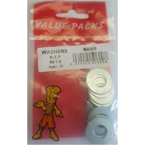 Fast Pak M12 STEEL WASHERS ZINC