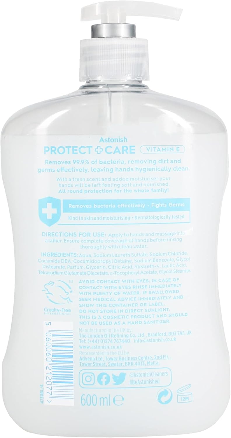 Astonish Protect + Care Antibacterial Handwash 650ML Vitamin E