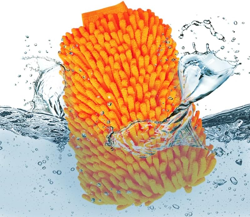 Nova Orange Chenile Noodle Wash Mitt