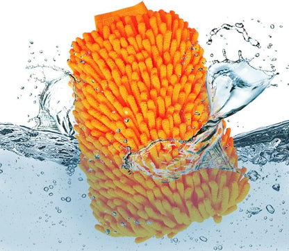 Nova Orange Chenile Noodle Wash Mitt