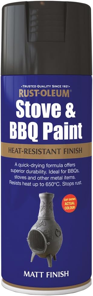 Rustoleum Stove Bbq Paint Black Matt 400ml