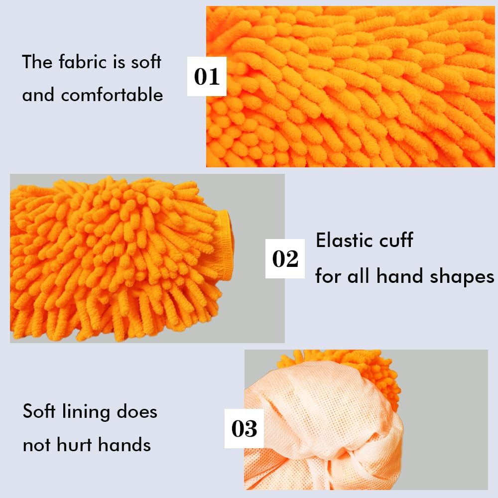 Nova Orange Chenile Noodle Wash Mitt
