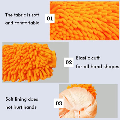 Nova Orange Chenile Noodle Wash Mitt