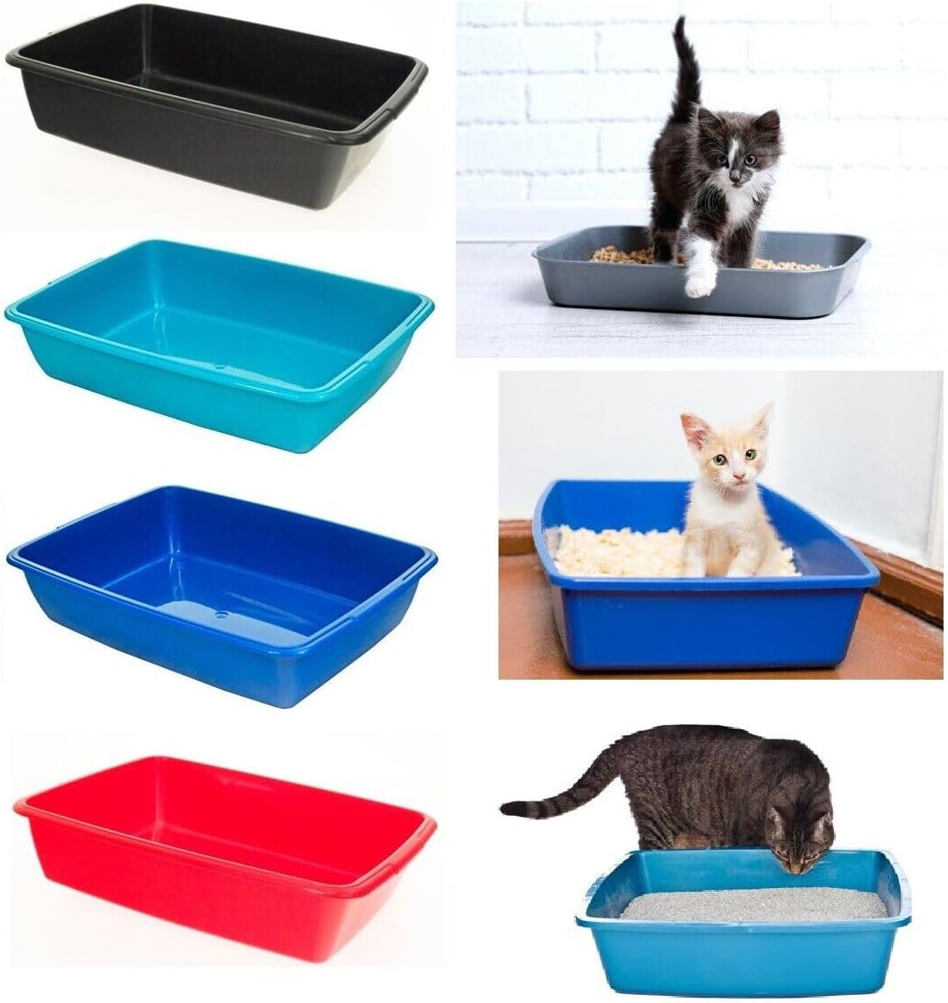 Whitefurze 42cm Cat Litter Tray Assorted