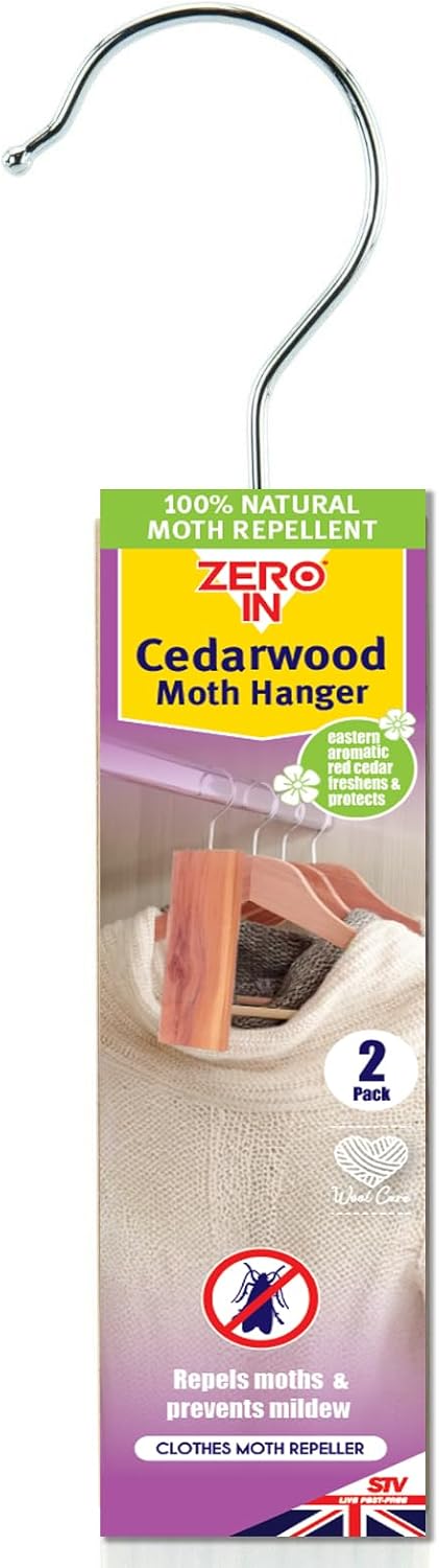 Zero In Cedarwood Moth Hangers - Pack of 2