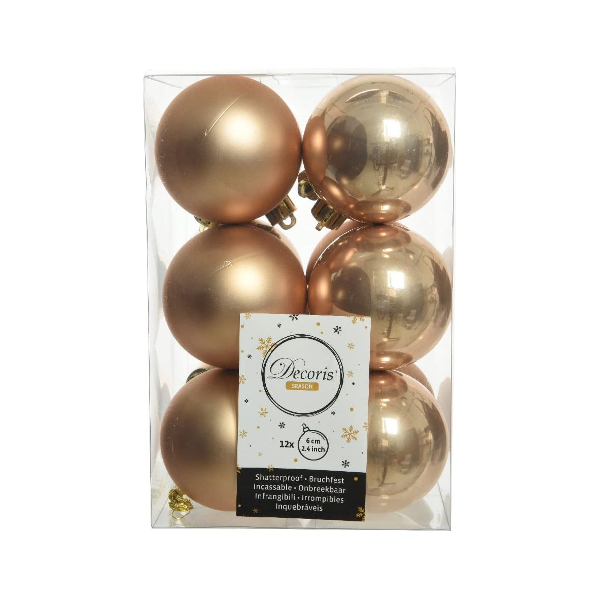 Kaemingk Plain Shatterproof Baubles 60mm