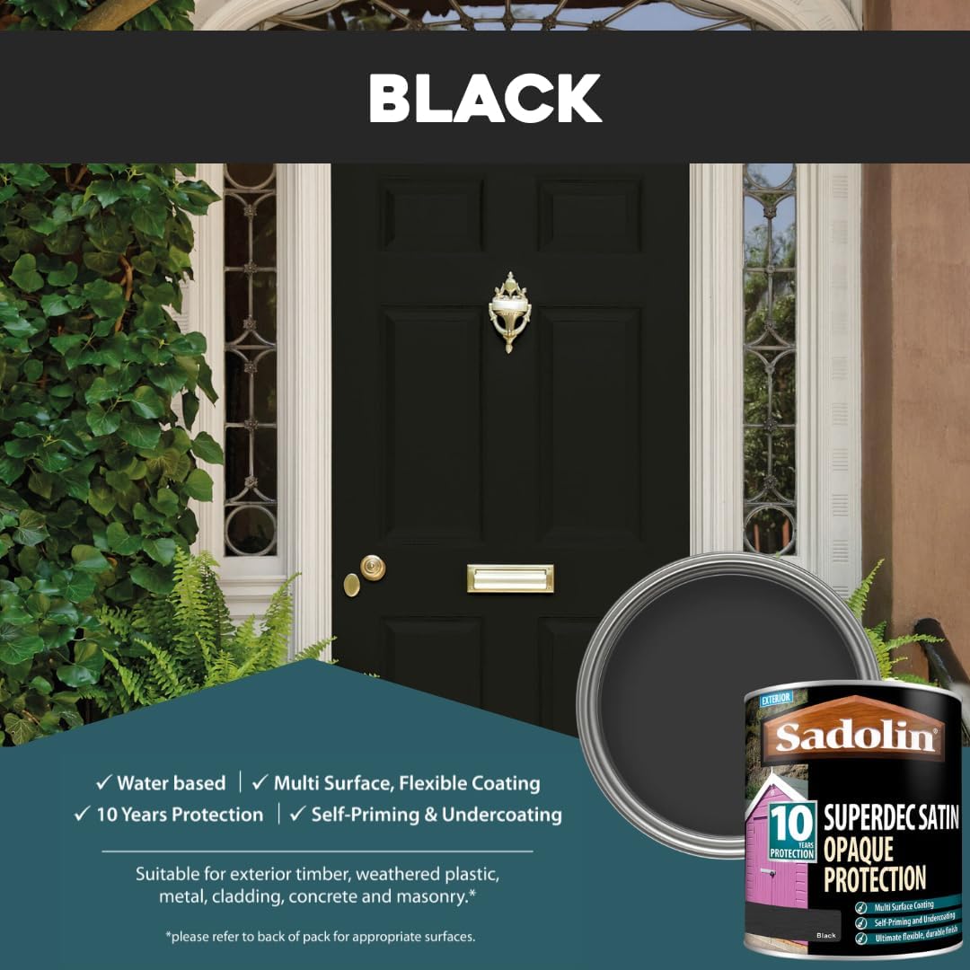 Sadolin Superdec Satin Black 1ltr