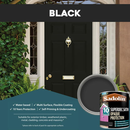 Sadolin Superdec Satin Black 1ltr