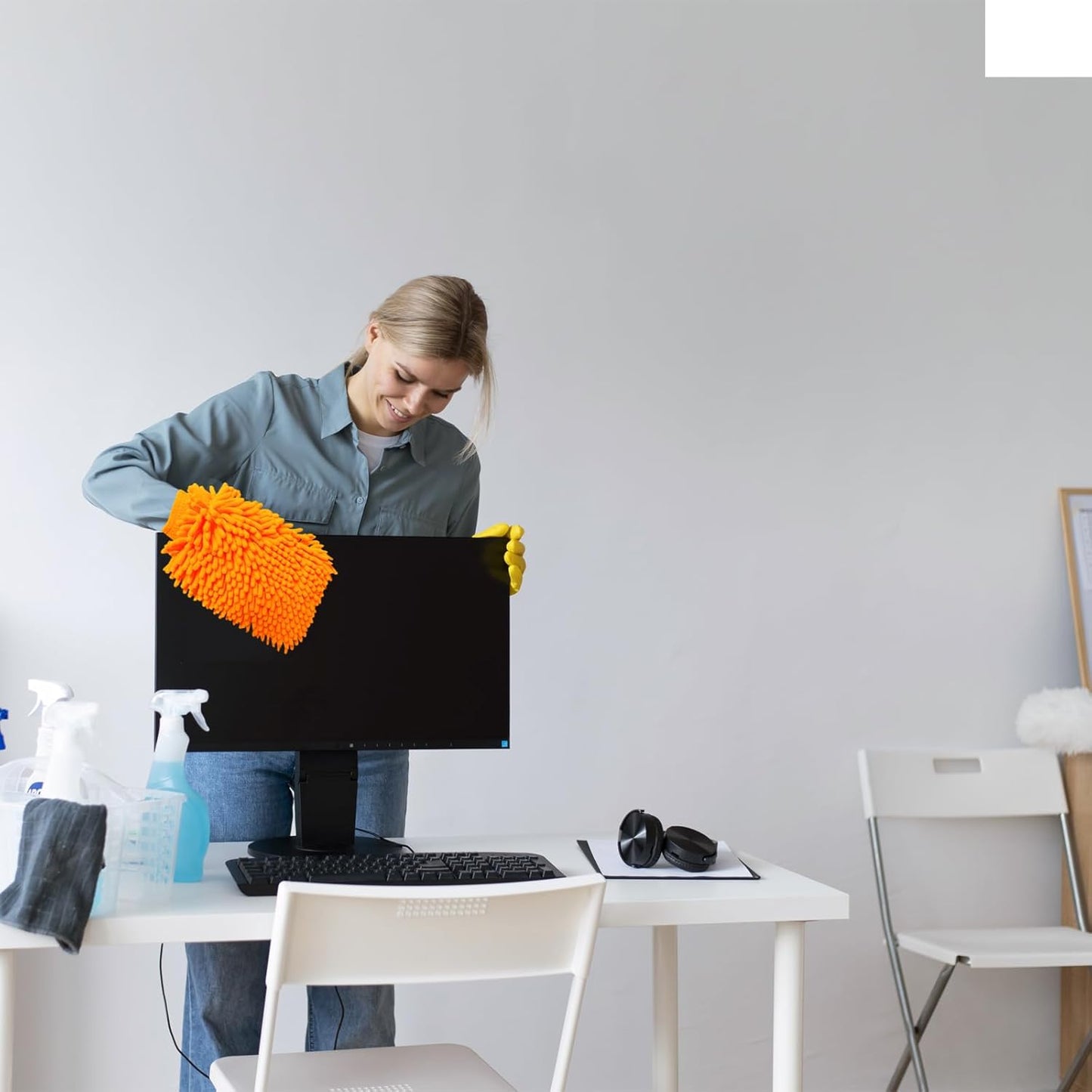 Nova Orange Chenile Noodle Wash Mitt