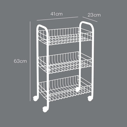 Metaltex 3 Tier Sprinter Trolley White