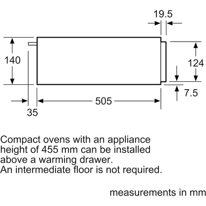 Bosch Serie 6 Built In Warming Drawer - Stainless Steel