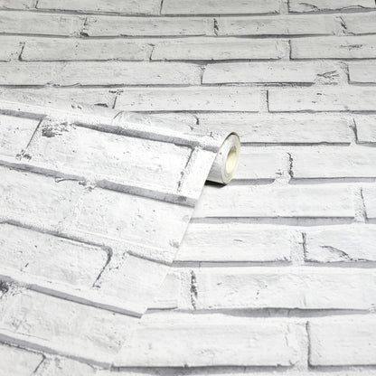 Arthouse  White Brick Wallpaper