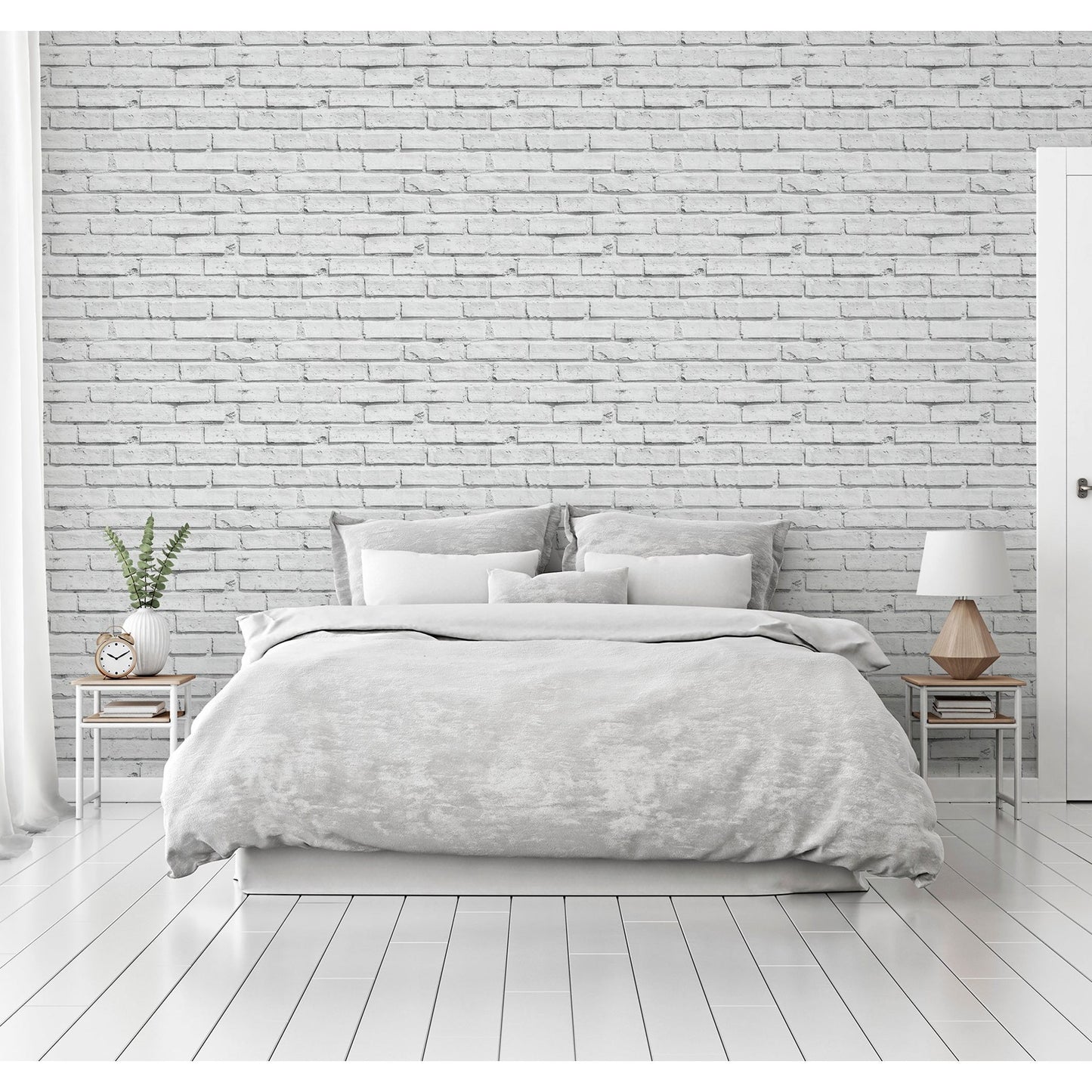 Arthouse  White Brick Wallpaper