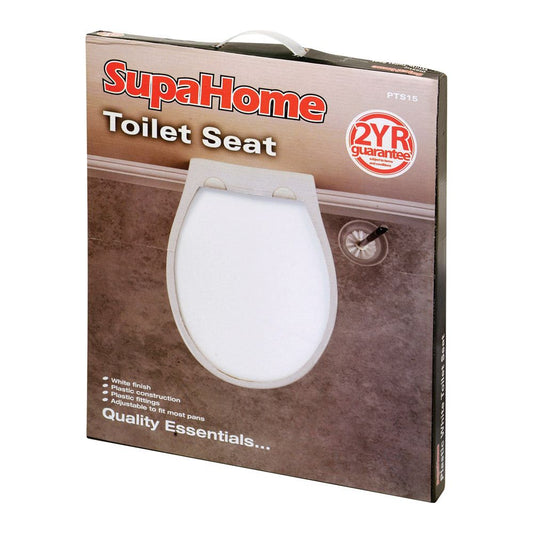 Siège de toilette SupaHome en plastique blanc