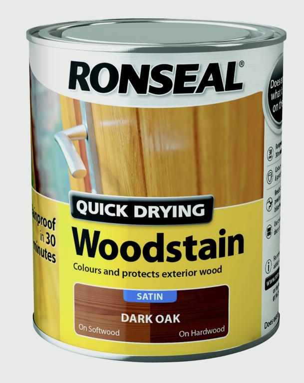 Ronseal Lasure pour bois satinée à séchage rapide 750 ml Chêne foncé