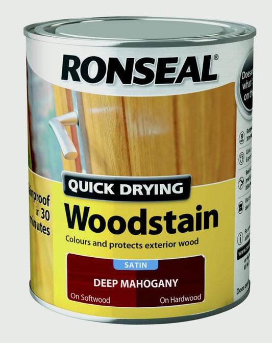 Ronseal Tinte para madera de secado rápido satinado 750 ml Caoba intenso