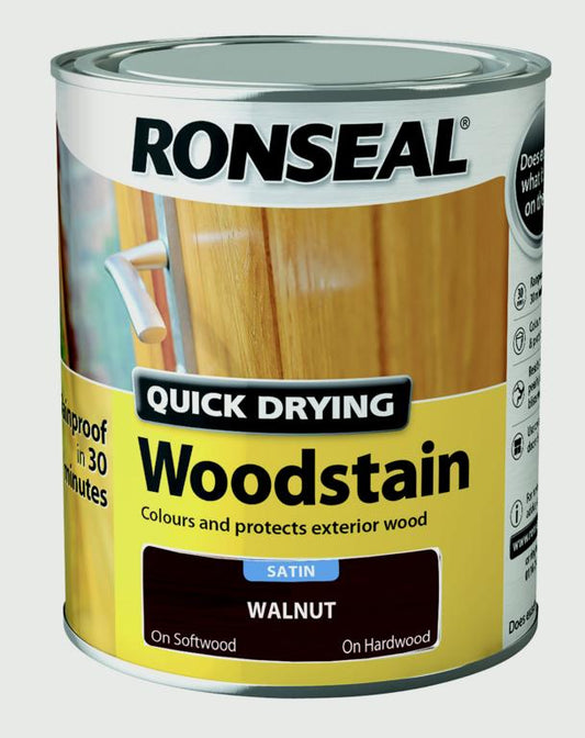 Ronseal Lasure pour bois satinée à séchage rapide 750 ml Noyer