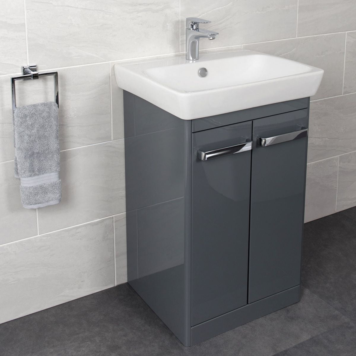 Options 2 Door Floor Standing Unit 500mm Basalt Grey