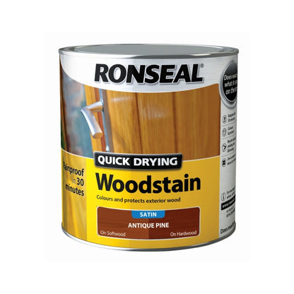 Ronseal Lasure pour bois satinée à séchage rapide 2,5 L