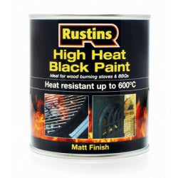 Pintura Rustins para altas temperaturas, negra.