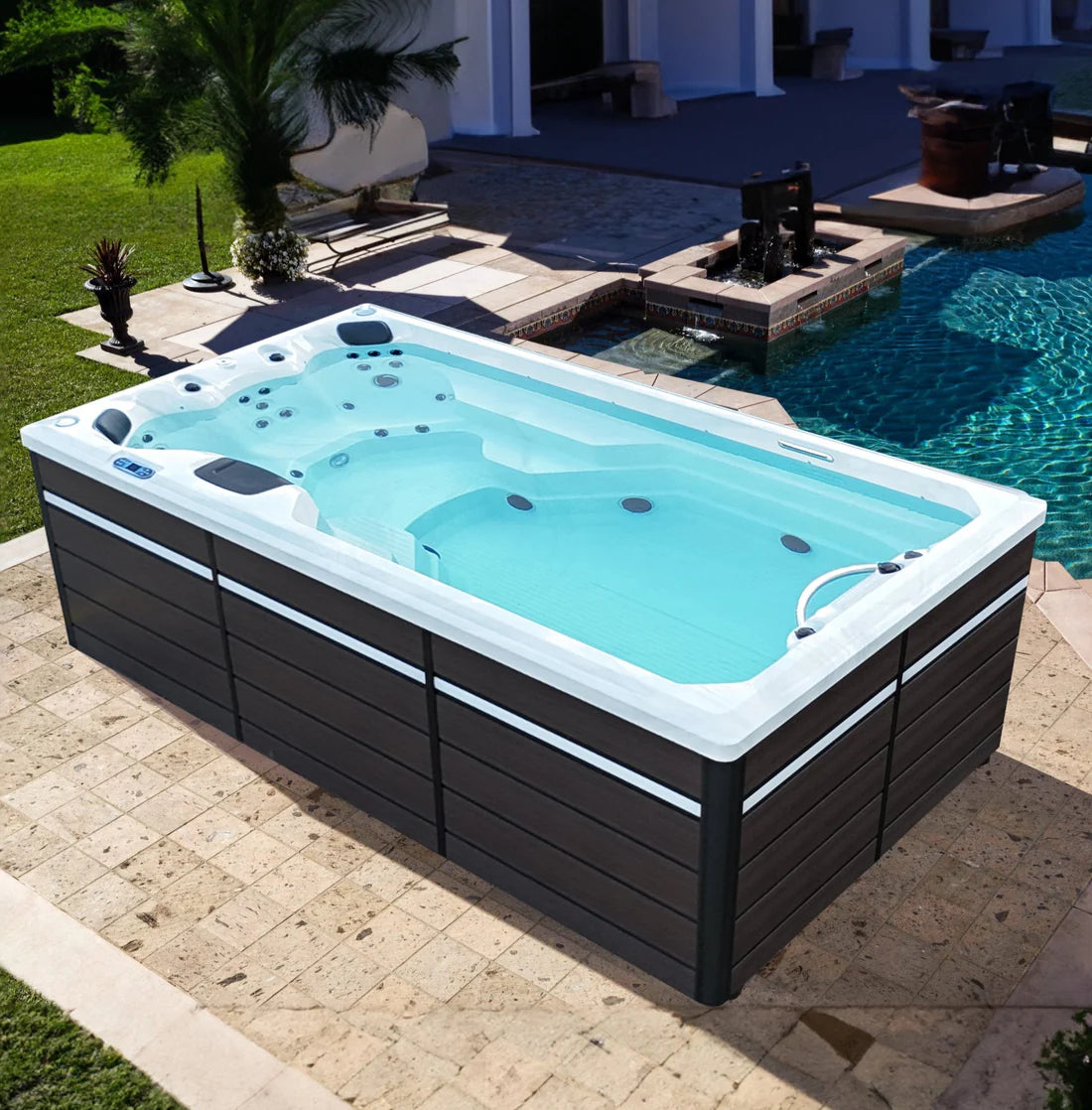 Canadian Spa 2025 13ft Swim Spa 15HP-Jet, 3-Person - St Lawrence Sport 390 x 226 x H120 cm