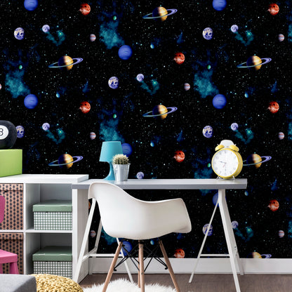 Arthouse Cosmos Charcoal Wallpaper