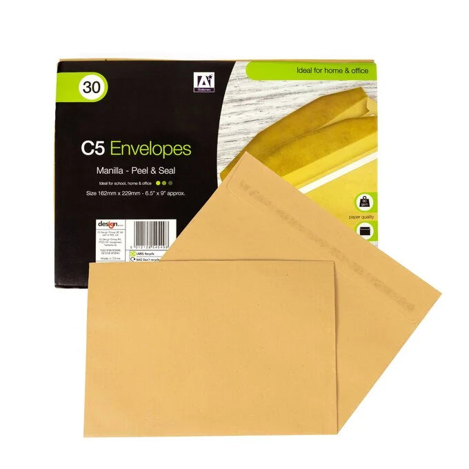 Anker Peel & Seal Manilla Envelope C5 Pack 30