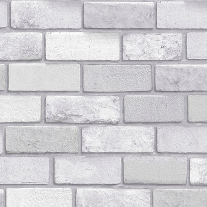 Arthouse Diamond Silver Brick Wallpaper