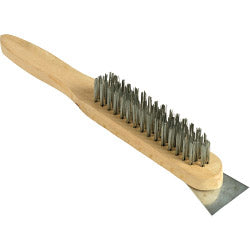 SupaTool 4 Row Wire Brush & Scraper With Oak Handle