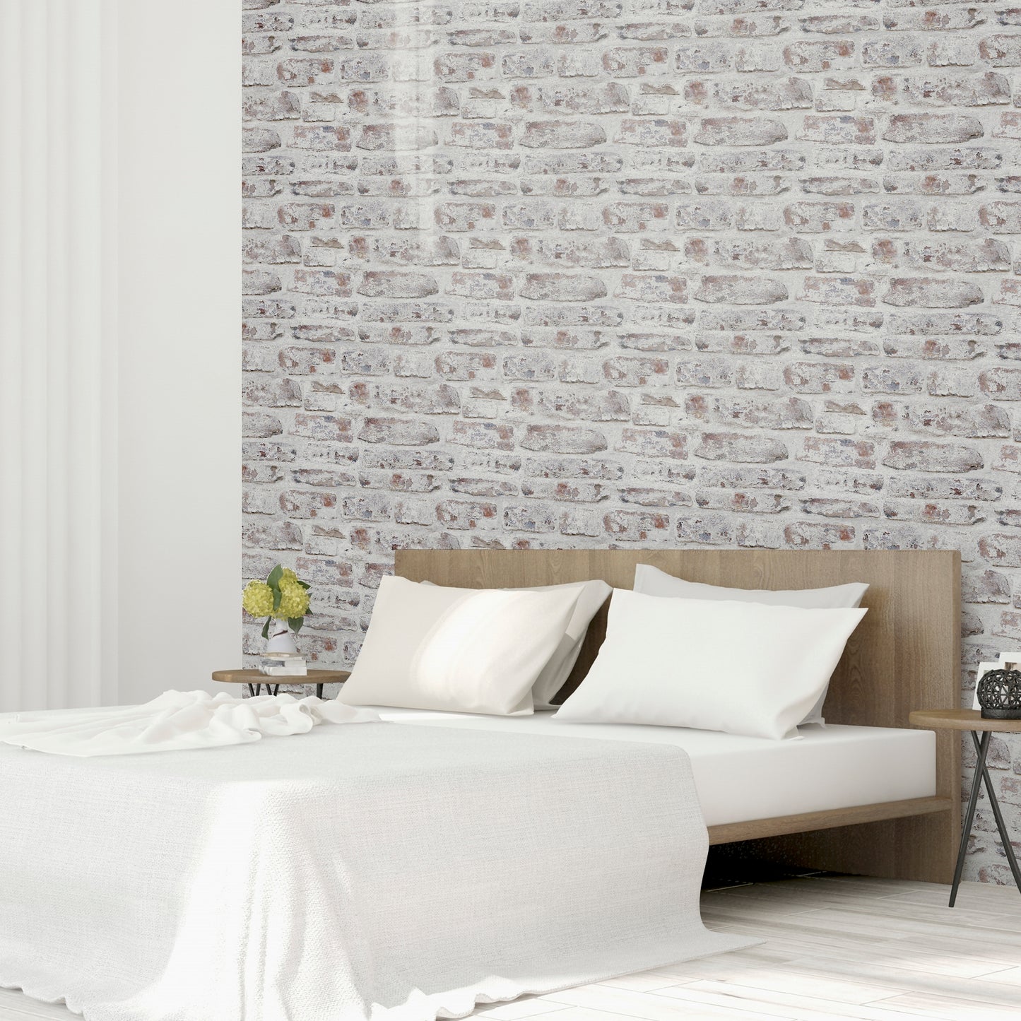 Arthouse Whitewashed Wall White Wallpaper