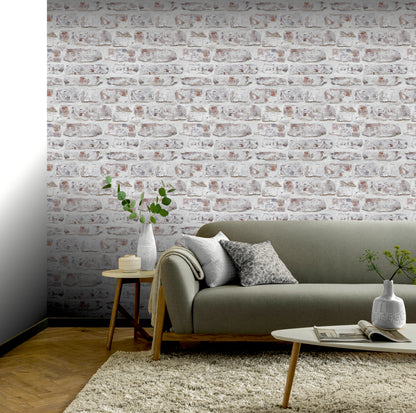 Arthouse Whitewashed Wall White Wallpaper