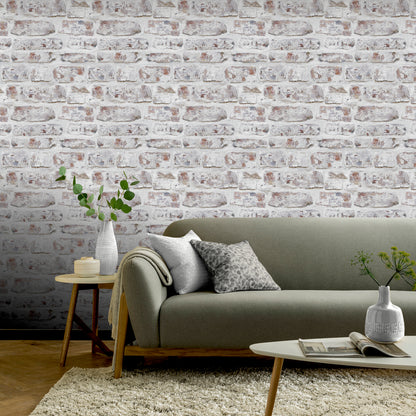 Arthouse Whitewashed Wall White Wallpaper