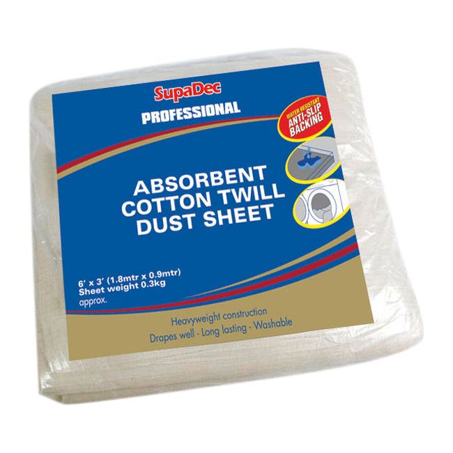 SupaDec Absorbent Cotton Twill Dust Sheet