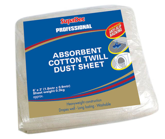 SupaDec Absorbent Cotton Twill Dust Sheet