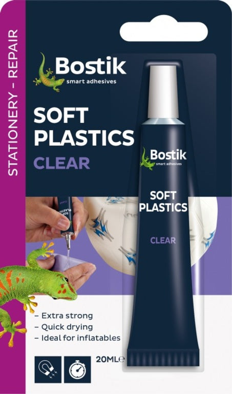 Bostik Plastiques Souples Adhésif Transparent Blister de 20 ml