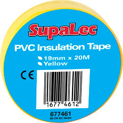 Securlec PVC Insulation Tapes Yellow 20 Metre Pack 10