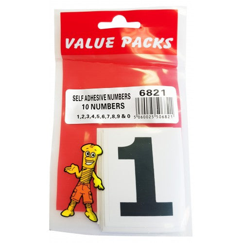 Fast Pak ADHESIVE NUMBERS(1234567890) 10pack 55mm