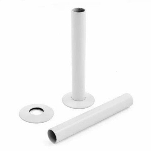 15mm Pipe and Rosettes White (Pair)