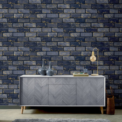 Arthouse  Metallic Brick Wallpaper