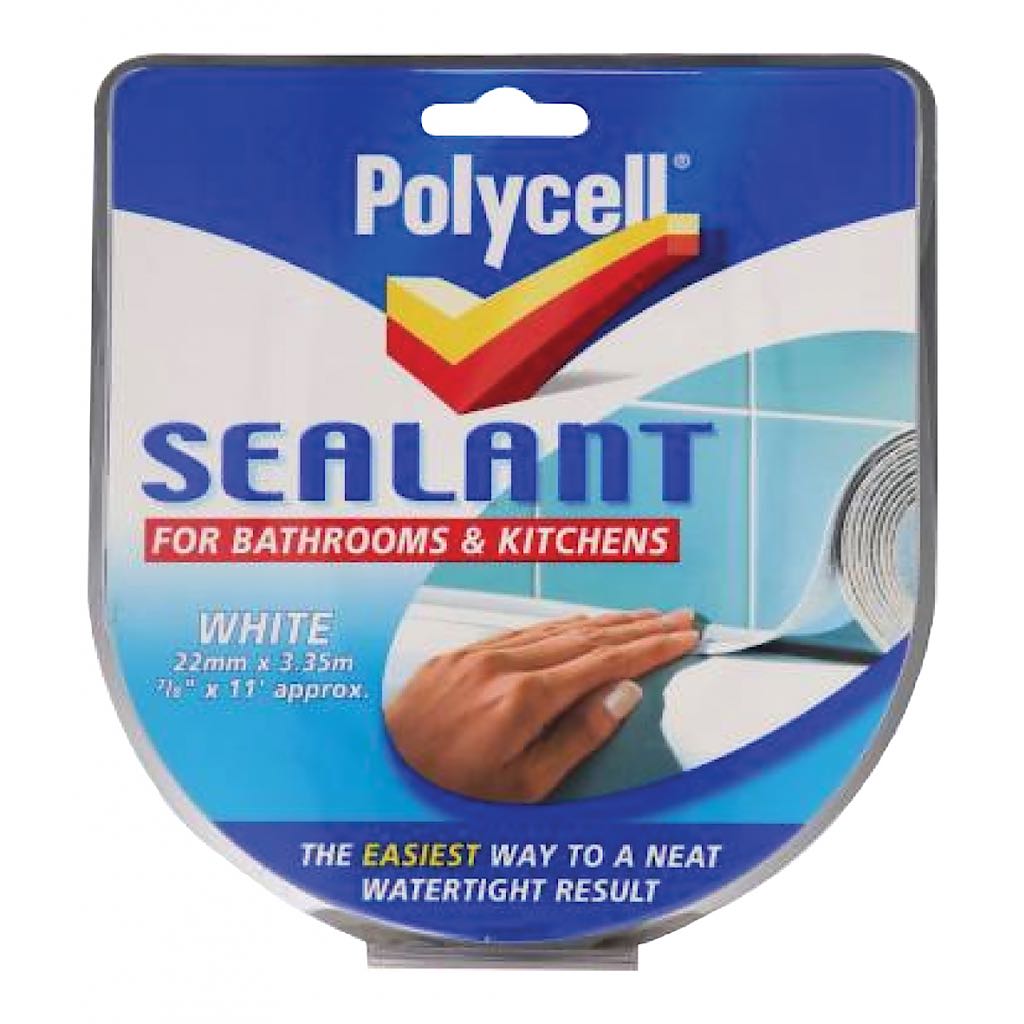 Tira Selladora Polycell Para Baño Y Cocina - Blanco 22mm