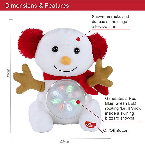 Global Gizmos Christmas Snowman With Musical Snowball