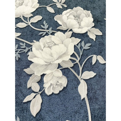 Muriva Bettany Floral Blue/Silver Wallpaper (703053)