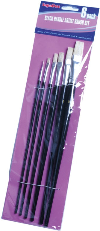 SupaDec Black Handle Artist Brush Set