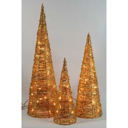 Kaemingk Rattan Cone Tree Gold