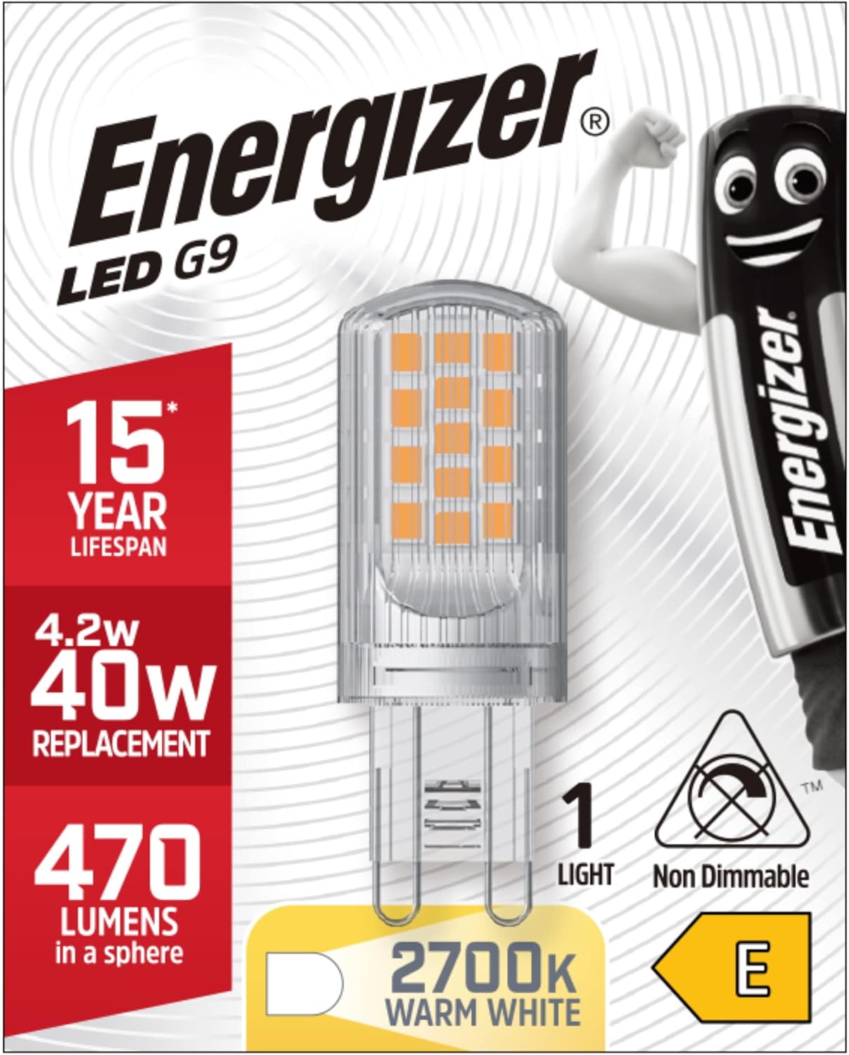 Energizer LED G9 4.2w 470lm Dimmable