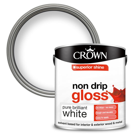 Crown Non Drip Gloss 2.5L Pure Brilliant White