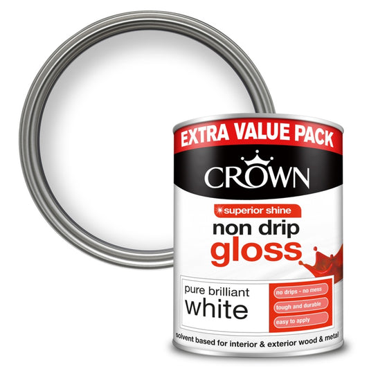 Crown Non Drip Gloss 1.25L Pure Brilliant White