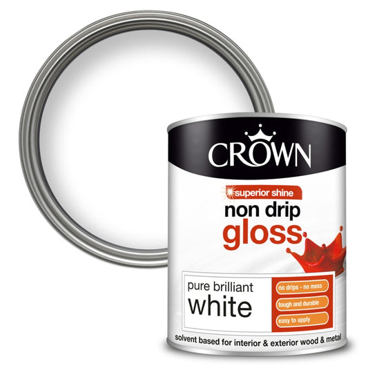 Crown Non Drip Gloss 750ml Pure Brilliant White