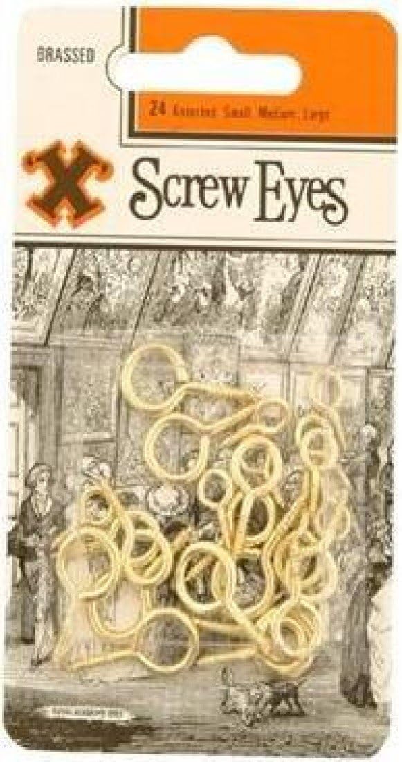 X Screw Eyes - Brass Plated (Blister Pack) Assorted