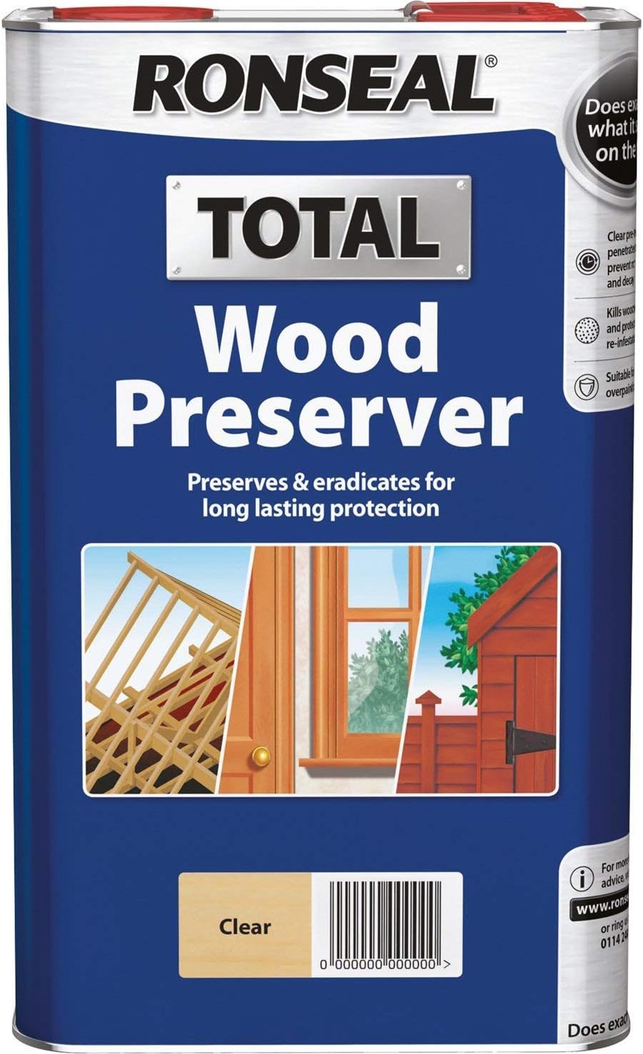 Ronseal Total Wood Preserver 5L Clear